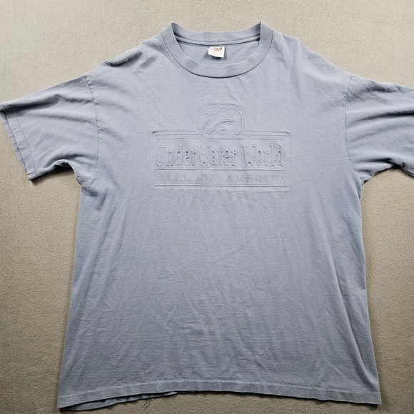 Vintage Mall of America Shirt Underwater World Embossed Anvil XL Gray Sea Life - Picture 2 of 8